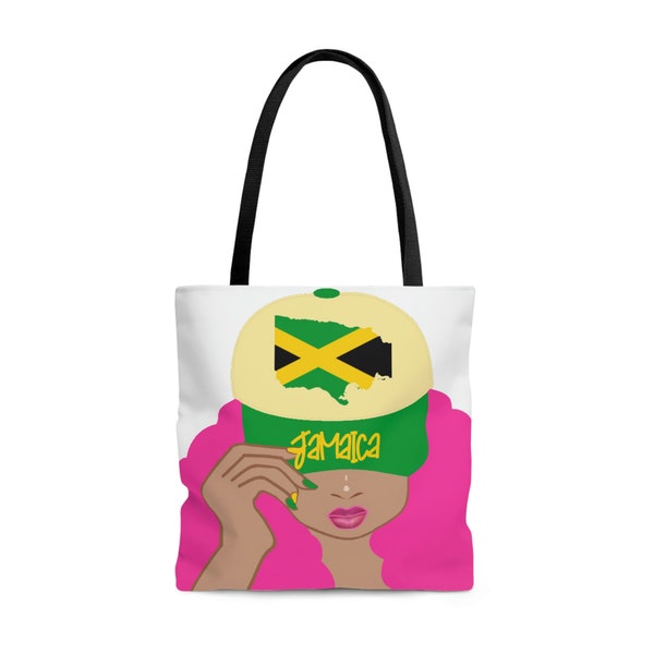 Jamaican Print Pattern Leather Tote Bag main image 1