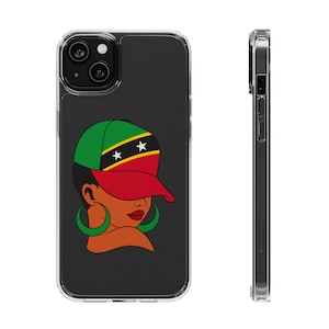 St. Kitts & Nevis Flag Clear Phone Case: Woman in Cap