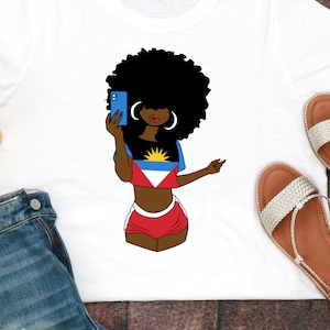 Antigua Shirt For Women Antigua & Barbuda Flag T Shirt Antigua and Barbuda T Shirt Antigua Independence Tee Antigua Flag Shirt