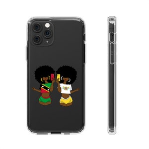 Customized Patriotic US Virgin Island Flag and St Kitts and Nevis  Flag Clear Iphone Case