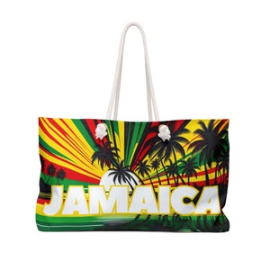 Jamaica Beach Bag Gift For Jamaican Woman Jamaica Tote Bag Jamaica Weekender Bag Jamaica Sunset Beach Palm Tree Jamaica Tote Bag