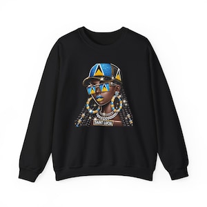 St Lucia Flag Sweatshirt Patriotic St Lucia Clothing for Independence Celebration Carnival Gift For Lucian Woman St Lucia Flag Apparel