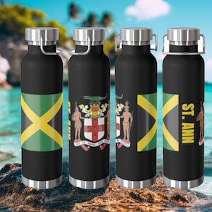 Jamaica Tumbler Jamaica Water Bottle  St Ann Copper Vacuum Insulated Bottle, 22oz Jamaica Gift  Jamaica Souvenir Gift For Jamaican