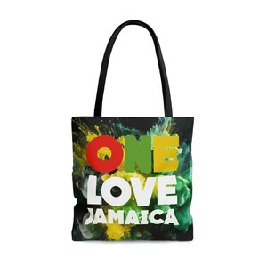 One Love Jamaica Tote Bag Jamaica Beach Bag Jamaica Flag Tote Bag Reggae Beach Tote Bag Jamaica Bags Jamaica Vacation Tote Jamaican