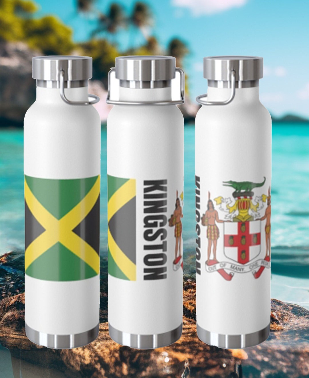 Personalize Kingston Jamaica Flag Copper Vacuum Insulated Etsy