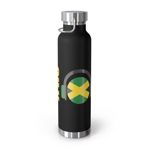 Personalize Jamaica Flag Water Bottle Copper Vacuum Insulated Bottle, 22oz