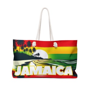 Jamaica Beach Bag Gift For Jamaican Woman Jamaica Tote Bag Jamaica Weekender Bag Jamaica Sunset Beach Palm Tree Jamaica Tote Bag