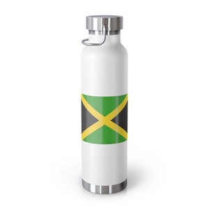 Personalized Custom Jamaican Gift Jamaica Flag  Copper Vacuum Insulated Bottle, 22oz Jamaica Gift  Jamaica Souvenir Jamaica Roots