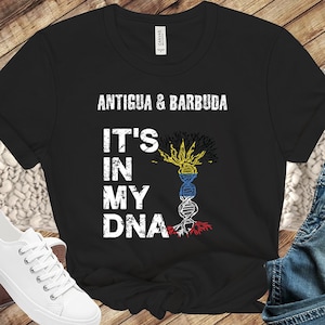 It&#39;s In My DNA Fingerprint Antigua Barbuda Flag T Shirt Antigua and Barbuda Independence T Shirt Antigua and Barbuda Flag Heritage