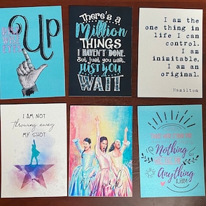 10 x 5 x 7 fans inspiré Hamilton Quotes Collage imprimé sur du papier cartonné brillant pour une décoration murale