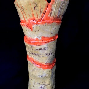 Orange and beige Large Vase