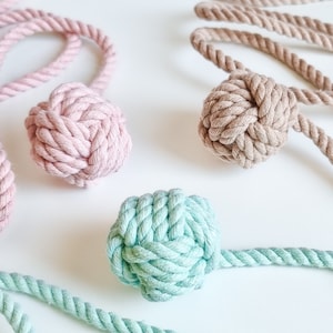 Monkey Fist Cat Toy - 100% Recycled Rope Toy - Macrame Pet Toy