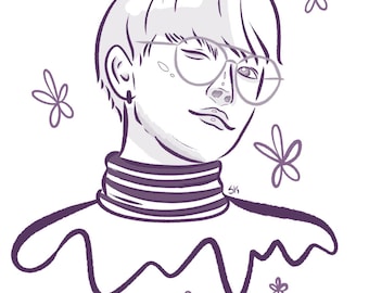 Hongjoong monochrome digital print 1/8