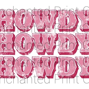 Howdy, Howdy PNG, Howdy Sublimation, Howdy Pink Western Clipart, Instant Digital Download
