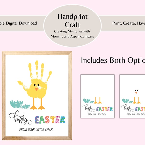 Happy Easter From Your Little Chick / Handprint Footprint Art / Easter DIY Craft / Kids Baby Toddler Art / DIY Keepsake Art Craft / Gift