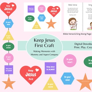 Keep Jesus 1st / Christian DIY Craft / Sunday School Activity / Homeschool, Preschool, Toddler, Children Art Activity / Easter DIY for Kids