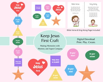 Keep Jesus 1st / Christian DIY Craft / Sunday School Activity / Homeschool, Preschool, Toddler, Children Art Activity / Easter DIY for Kids