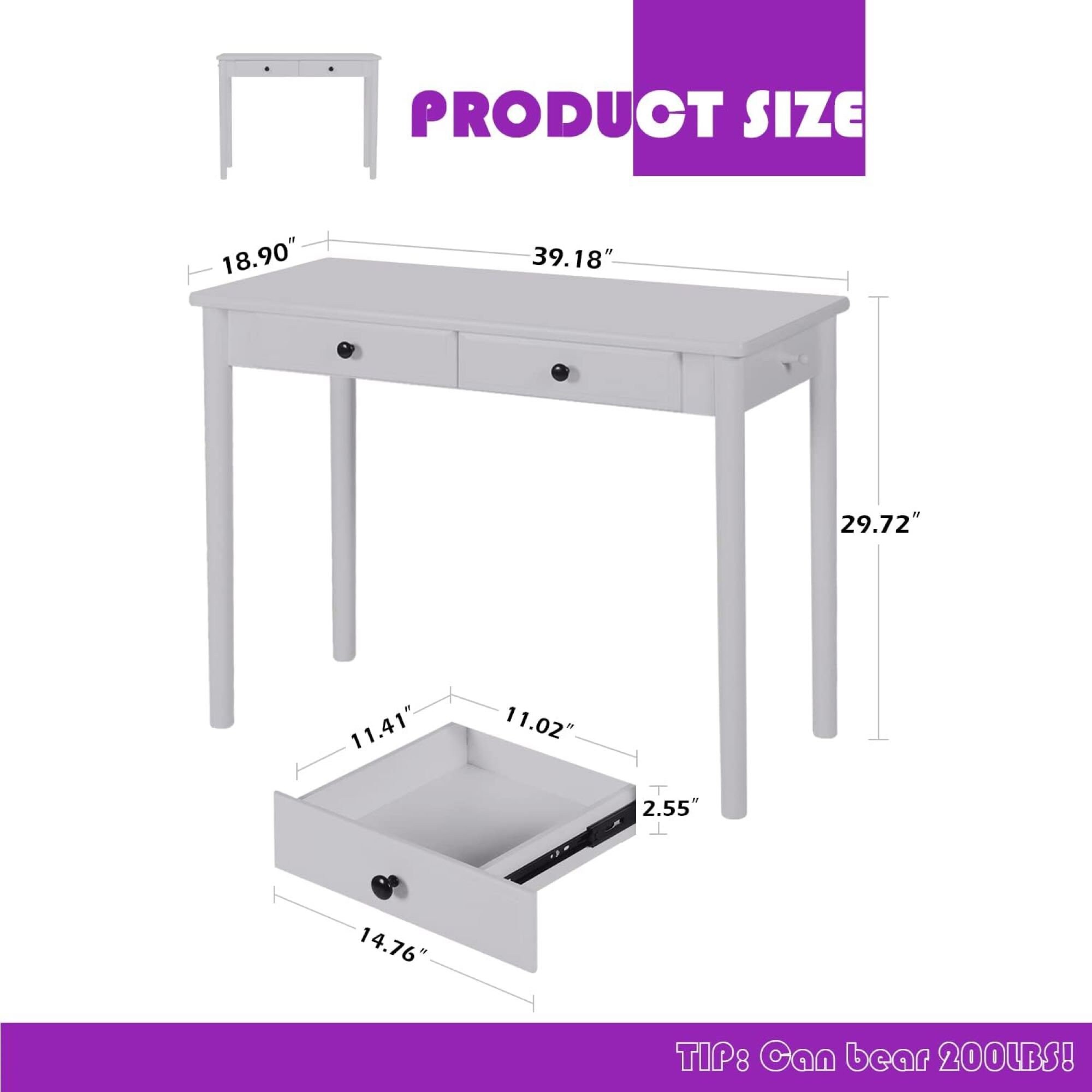 Wooden Dressing Table Wood Makeup Table Desk With Drawers Etsy