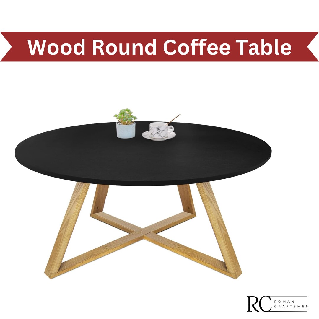 Wood Coffee Table Round Coffee Table Circle Coffee Table Etsy