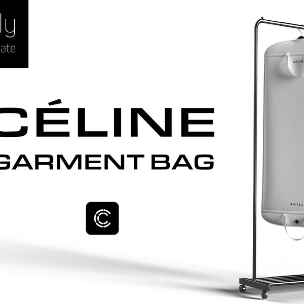 3D DIGITAL GARMENT | Custom Garment Bag - Celine-Inspired DIY Sewing Pattern, CLO3D Model + Mockup