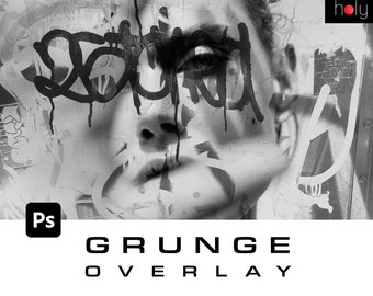 Photoshop Graffiti Overlays | Photo Filters, Texture Overlays & Presets, Grunge Photo Textures, Distressed Overlay, Photoshop Overlay Bundle