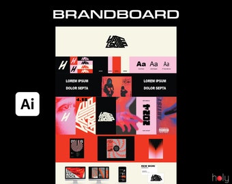 Pop-Punk Brandboard: Illustrator Template, Branding Style Guide