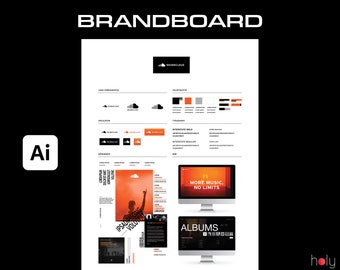 BRANDBOARD | ODESZA Branding Style Guide Illustrator Template / Brand Sheets/ Brand Guideline Template / Logo / Music Marketing Mockup