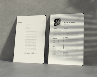 2023 Clean Resume Template For Indesign, Word & Acrobat PDF • Minimalist ATS Friendly • Simple Modern Creative CV Template