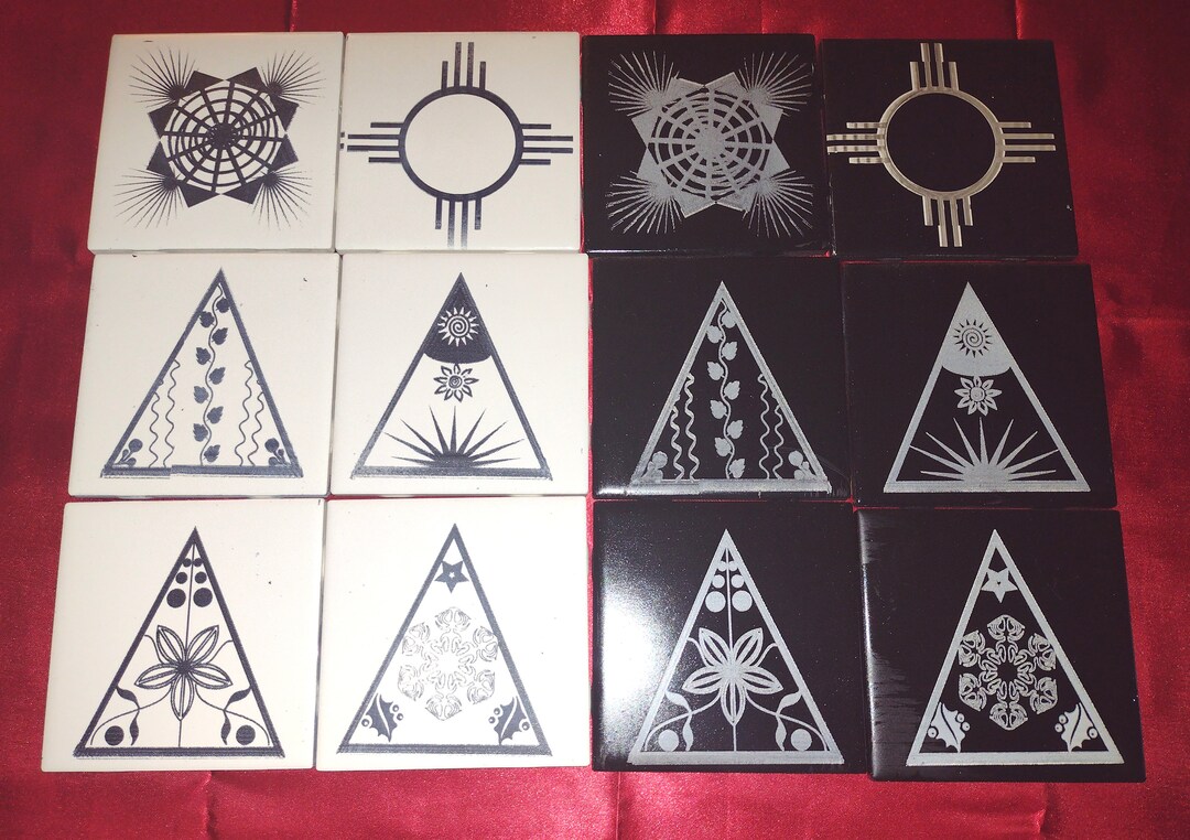 Laser Etched Tiles - Seasons Set - Symbols Etched on Tile! - Etsy