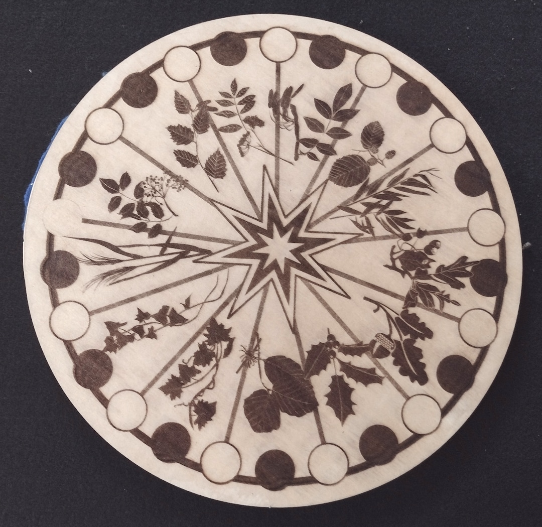 Celtic Calendar Wooden Laser Etched Tile Original Art Etsy