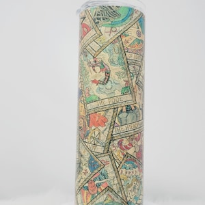 Copa de cartas de tarot vintage, vaso brujo, gótico, 20 oz listo para enviar, diseño disperso
