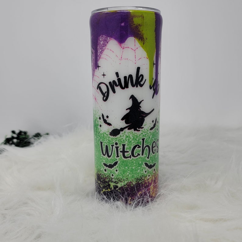 Drink Up Witches Glow Tumbler, Green and Purple Glow, Funny Tumbler, Sassy Tumbler image 6