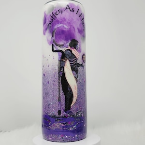 Overwatch Ramattra Gamer Tumbler, Glow in the Dark, Purple Glitter 30oz Handmade Cup, Unique Gift