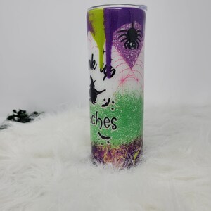 Drink Up Witches Glow Tumbler, Green and Purple Glow, Funny Tumbler, Sassy Tumbler image 2