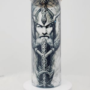 Viking Tumbler Personalized  Celtic , 20oz with Bamboo Lid, Odin Norse Mythology, Ready to Ship