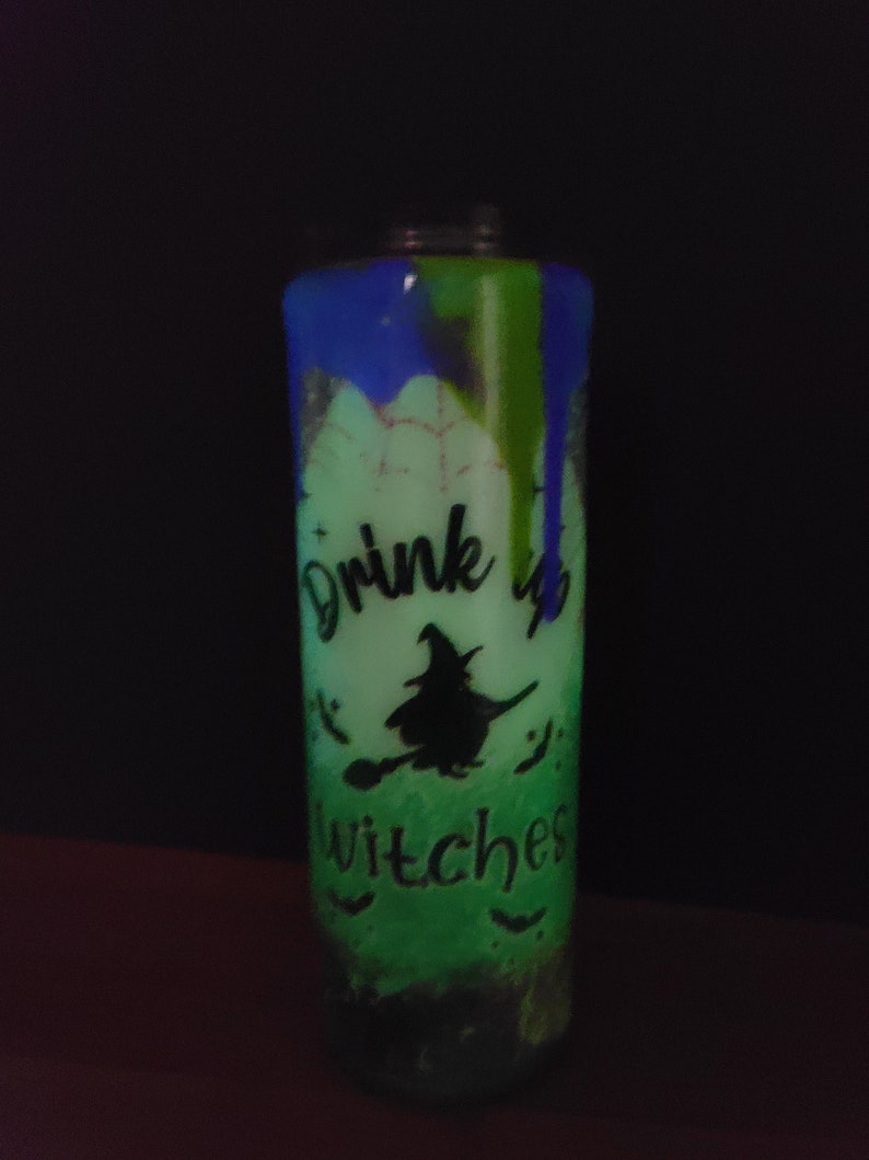 Drink Up Witches Glow Tumbler, Green and Purple Glow, Funny Tumbler, Sassy Tumbler image 8