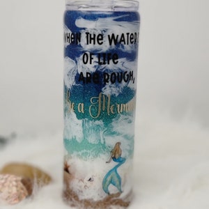 Beach Tumbler, Beach Glitter Tumbler, Be a Mermaid, Motivational Tumbler, Rady to Ship