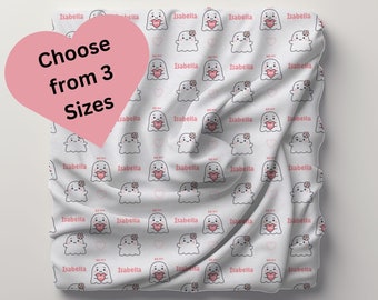 Personalized Spooky Valentines Blanket Custom Name Teenager Galentine Gift for Girlfriend Valentine Creepy Cute Decor Pastel Goth Throw