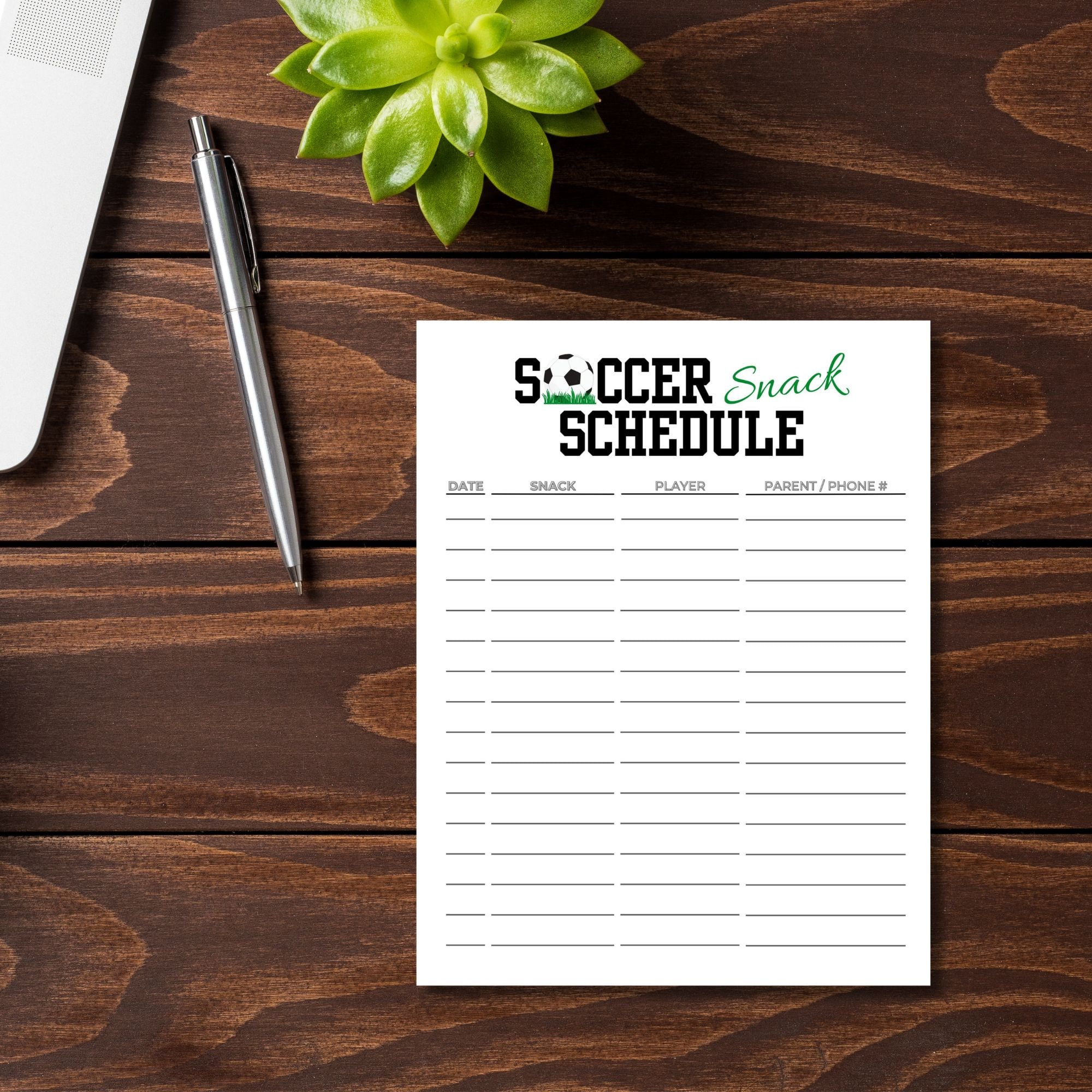Printable Soccer Snack Sign up Sheet Soccer Kid Printable Schedule for ...