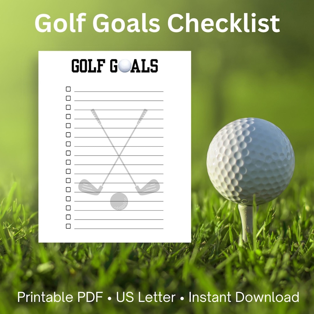 Golf Goals Checklist Printable to Do List Kids Golf Gift Etsy