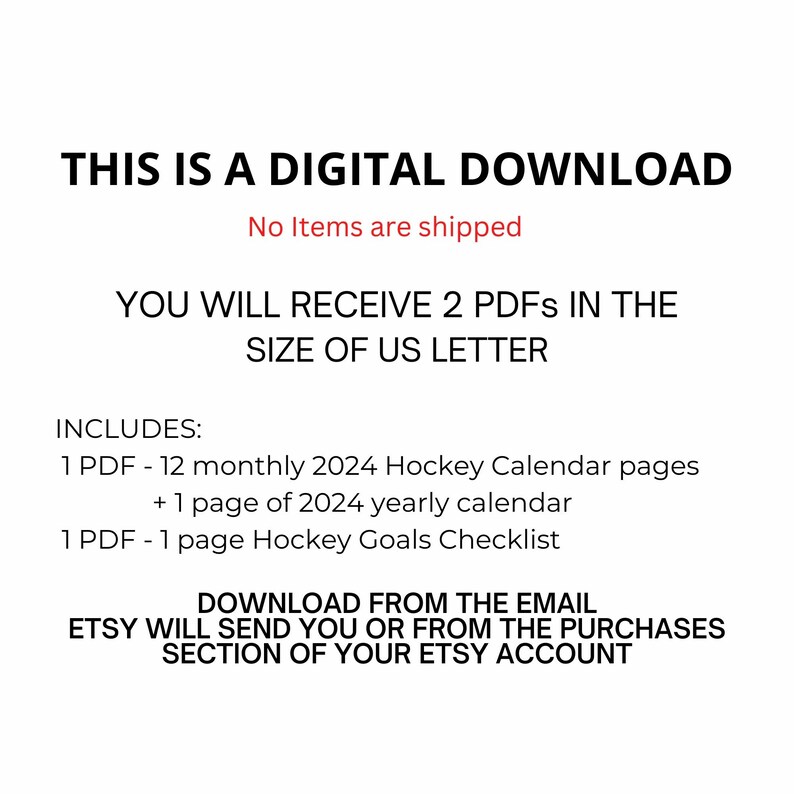 2024 Printable Calendar Hockey Bundle to Do List Hockey Goals Checklist