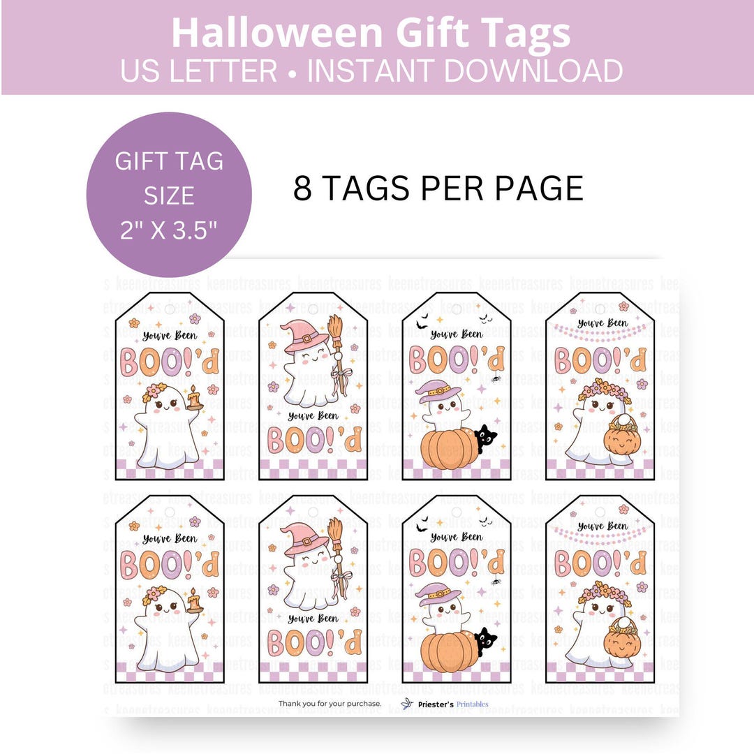 Rustic Boo Tags Printable Printable You've Been Boo'd Tag Printable Halloween Favor Tags Boo Bag ...