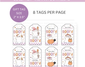 Printable You've Been Boo'd Tag Printable Halloween Favor Tags Boo Bag Trick or Treat Tag Boo Gift Tags Cute Halloween Goodie Bag Tag Treat