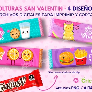 Valentine's Day Collection - Digital Files - Chocolate Wrappers - Carlos V