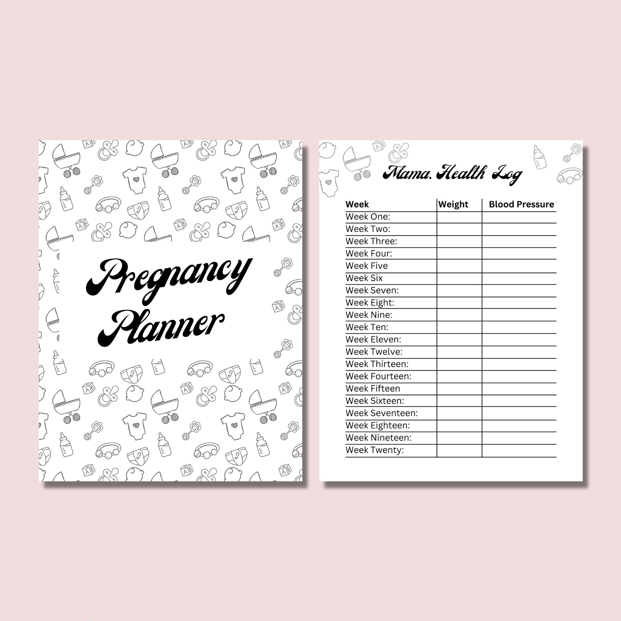Pregnancy Planner Printable Bundle, Feeding Log, Journal, Keepsake ...
