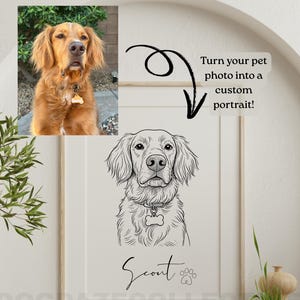 Portrait d'art de chien personnalisé, monument commémoratif numérique personnalisé pour animal de compagnie, dessin minimaliste de chien et de chat, contour d'animal de compagnie personnalisé, contour de chien, fichier numérique