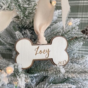 Dog Wooden Ornament/ Wood Ornament/Wood Dog Ornament/ Christmas Ornament / Custom Stocking Tag /Custom Gift Tag/ New Puppy Gift image 3