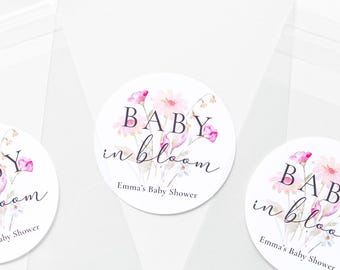 Baby In Bloom Favor Bags and Stickers