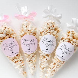 Thanks for Popping By Popcorn Bags and Stickers, Popcorn Party Favors, Popcorn Bags,