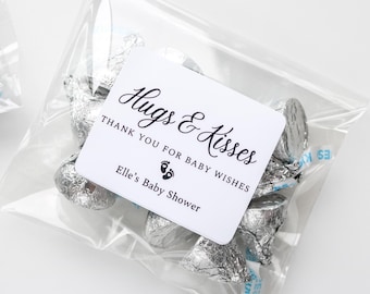 Baby Shower Favor Bags and Stickers, Baby Shower Treat Bags, Hugs & Kisses Baby Shower, Baby Shower Favours